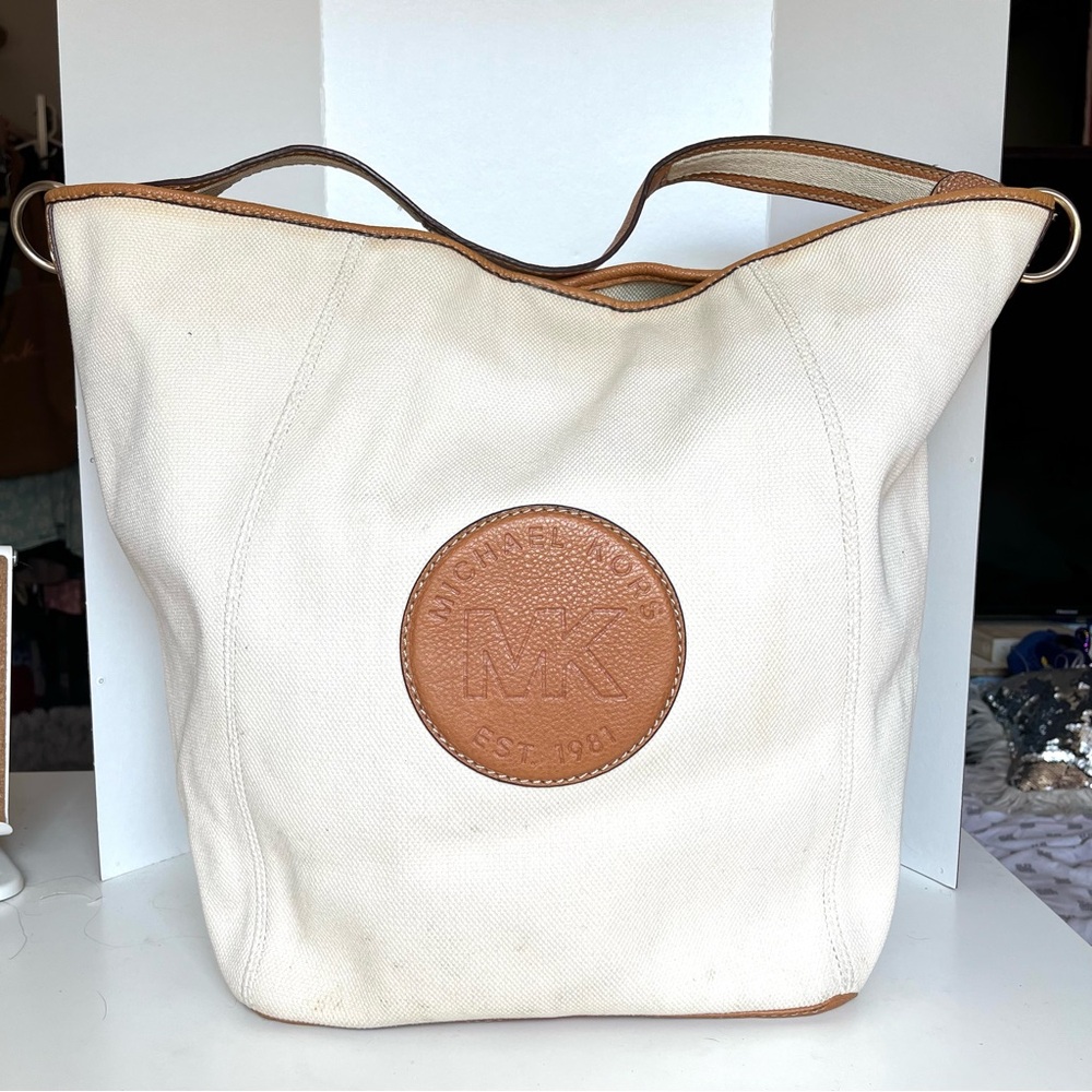 Michael Kors Extra Large Cotton Canvas Tote Bag